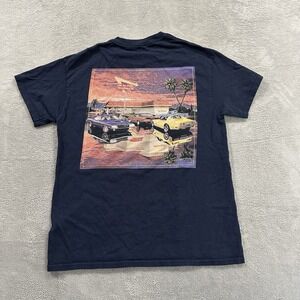 In N Out Burger Tee Tshirt Men M Blue Classic Cars Logo Y2K Vintage Streetwear